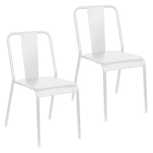 3660141962789 - meet by Paperflow Outdoorstuhl ARTY stapelbar Stahl verzinkt matt weiß 2er-Set