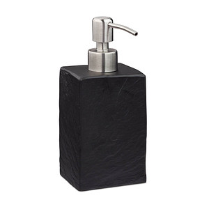 4052025908775 - Seifenspender 200 ml nachfüllbar Bad wc Küche Flüssigseifenspender Polyresin Edelstahlpumpe schwarz - Relaxdays 4052025908775 - Seifenspender 200 ml nachfüllbar Bad wc Küche Flüssigseifenspender Polyresin Edelstahlpumpe schwarz - Relaxdays