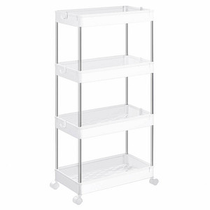 6955880390755 - Servierwagen auf Rollen 4 Ebenen weiß - L40 x H86 cm - Weiß - Calicosy 6955880390755 - Servierwagen auf Rollen 4 Ebenen weiß - L40 x H86 cm - Weiß - Calicosy