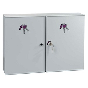 4052301125025 - Schlüsselkasten grau mit 50 Haken Zylinderschloss