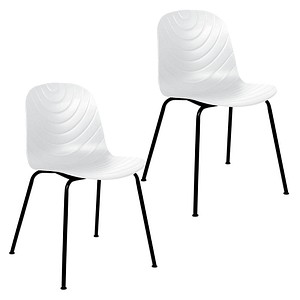 3660141963250 - Besucherstuhl Vertigo weiß   schwarz matt ohne Armlehnen 4-Fuß-Gestell 3660141963250 2 Stück