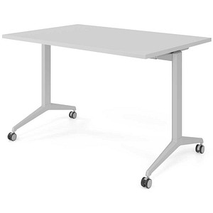 HAMMERBACHER Mehrzwecktisch lichtgrau rechteckig, T-Fuß-Gestell silber, 120,0 x 80,0 x 75,0 cm