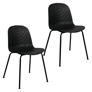 3660141963243 - Besucherstuhl Vertigo schwarz   schwarz matt ohne Armlehnen 4-Fuß-Gestell 3660141963243 2 Stück