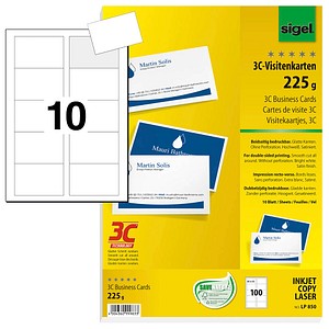 100 Sigel Visitenkarten Lp850 Weiss Gunstig Online Kaufen Office Discount