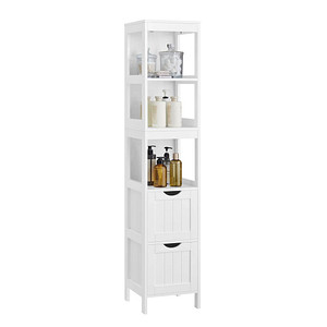 6955880340675 - Songmics - vasagle Hochschrank Badezimmerschrank Aufbewahrung von Badutensilien mit 2 Schubladen und 3 offenen Fächern 30 x 30 x 1415 cm 6955880340675 - Songmics - vasagle Hochschrank Badezimmerschrank Aufbewahrung von Badutensilien mit 2 Schubladen und 3 offenen Fächern 30 x 30 x 1415 cm