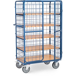 4017976785813 - Paketwagen fetra® 5 Etagen Drahtgitter mit abschließbaren Doppelflügeltüren bis 600 kg L 1000 x B 600 mm