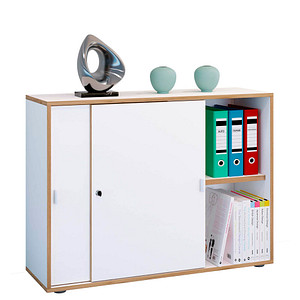 4051814444111 - Büroschrank mit 2 Fächern moderner Aktenschrank mit Schiebetüren Maße ca H 74 x B 100 x T 37 cm– Salia 2-Fach 4051814444111 - Büroschrank mit 2 Fächern moderner Aktenschrank mit Schiebetüren Maße ca H 74 x B 100 x T 37 cm– Salia 2-Fach