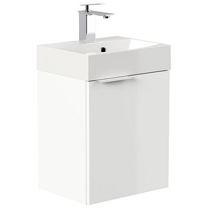 POSSEIK Waschbecken mit Unterschrank CUBI SLIMLINE weiß glanz 40,0 x 31,0 x 56,3 cm