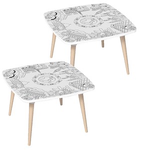 3660141957839 - Kids Monument Maltisch Holz weiß 600 x 600 x 460 cm  3660141957839 2 Stück