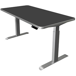 Kerkmann Move 3 Premium elektrisch höhenverstellbarer Schreibtisch anthrazit  rechteckig, T-Fuß-Gestell silber 160,0 x 80,0 cm | office discount