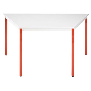 3700245510285 - Schreibtisch 147TGR 65-130cm (H) 70 140x70cm (BxT) Trapezform grau   rot 3700245510285 SODEMATUB