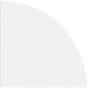 HAMMERBACHER Verbindungsplatte Gradeo weiß, dreieckig abgerundet 80,0 x 80,0 x 2,5 cm