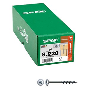 4003530245701 - Hiforce 8 x 220 mm 50 Stück Teilgewinde Tellerkopf t-star plus T40 4CUT wirox - 0251010802205 - Spax 4003530245701 - Hiforce 8 x 220 mm 50 Stück Teilgewinde Tellerkopf t-star plus T40 4CUT wirox - 0251010802205 - Spax
