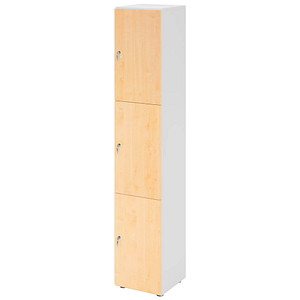 4032062313817 - HAMMERBACHER Schließfachschrank weiß ahorn V264L3 W 3 DS 3 Schließfächer 400 x 420 x 2156 cm