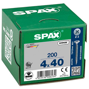 SPAX® Universalschrauben Z2 Senkkopf WIROX 40mm  x 4 mm, 200 St.