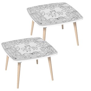 PAPERFLOW Kids Sport Maltische quadratisch Spanplatte weiß 60,0 x 60,0 x 40,0 cm, 2 St.