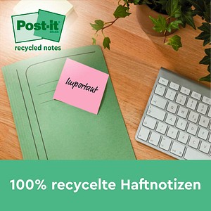 4054596929722 - Haftnotizen 655-1RPT Recycling Notes Tower Pastell Rainbow je 4 x mint rosa je 3 x hellblau flamingopink 2 x gelb 405459692972 16 Stück