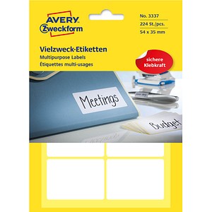 4004182033371 - AVERY Zweckform Vielzweck-Etiketten Vielzweck-Etik54x35 224st 540 x 350 mm weiß