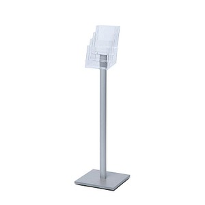 8595578307832 - SHOWDOWN DIN A5 Broschürenständer Silber MB4C160 330 (B) x 330 (T) x 1060 (H) mm