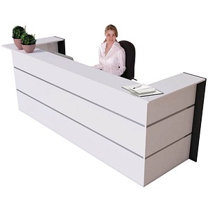 4044917435346 - Empfangstheke BARI U-Form weiß anthrazit 3000 x 950 x 1080 cm 4044917435346 - Empfangstheke BARI U-Form weiß anthrazit 3000 x 950 x 1080 cm