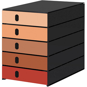styro Schubladenbox styroval pro Emotions Herbst orange, braun, rot DIN C4 mit 5 Schubladen