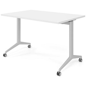 HAMMERBACHER Mehrzwecktisch weiß rechteckig, T-Fuß-Gestell silber, 120,0 x 80,0 x 75,0 cm