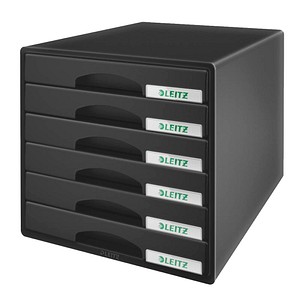 LEITZ Schubladenbox Plus schwarz DIN A4 mit 6 Schubladen