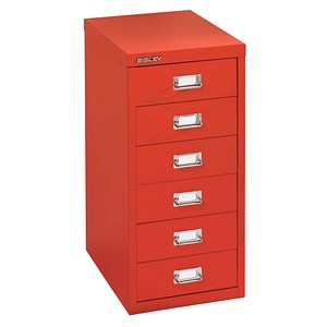 BISLEY MultiDrawer™ L296 Schubladenschrank kardinalrot 6 Schubladen 27,8 x 38,0 x 59,0 cm