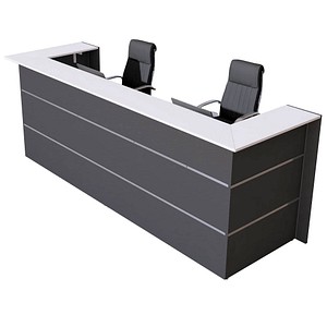 4044917435254 - Empfangstheke BARI U-Form anthrazit weiß 3000 x 950 x 1080 cm 4044917435254 - Empfangstheke BARI U-Form anthrazit weiß 3000 x 950 x 1080 cm