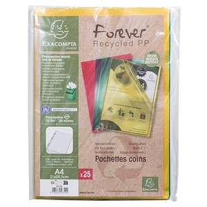 3130631583409 - 25 Sichthüllen Forever DIN A4 farbsortiert genarbt 120 µm