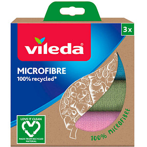 4023103228634 - Microfasertuch Microfibre 100% Recycled 3 Stück Reinigungstuch - Vileda