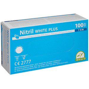 4250478435736 - Einmalhandschuhe Medi-Inn® PS Nitril White Plus für links rechts puderfrei nicht steril allergikergeeignet Größe M Nitril weiß 100 Stück