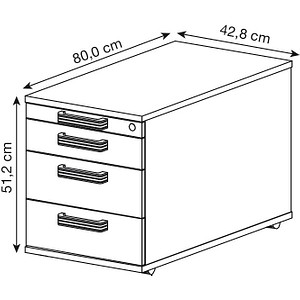 4032062162873 - Rollcontainer TOPAS LINE 3 Schübe 1 Utensilienauszug abschließbar Eiche-Dekor Eiche-Dekor T 800 mm 4032062162873 - Rollcontainer TOPAS LINE 3 Schübe 1 Utensilienauszug abschließbar Eiche-Dekor Eiche-Dekor T 800 mm