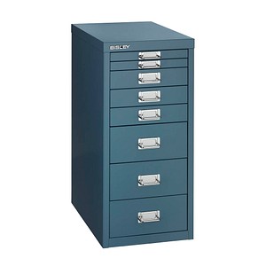 Bisley Multidrawer L298 Schubladenschrank Blau Blau 8 Schubladen