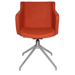 Topstar Besuchersessel SFH 1.0 orange edelstahl, Optik matt Stoff 58,0 x 66,0 x 87,0 - 90,0 cm, 1 St.