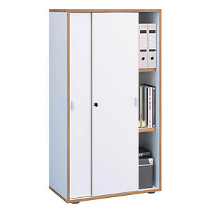 4051814444135 - Büroschrank mit 3 Fächern moderner Aktenschrank mit Schiebetüren Maße ca H 110 x B 60 x T 37 cm– Salia 3-Fach 4051814444135 - Büroschrank mit 3 Fächern moderner Aktenschrank mit Schiebetüren Maße ca H 110 x B 60 x T 37 cm– Salia 3-Fach