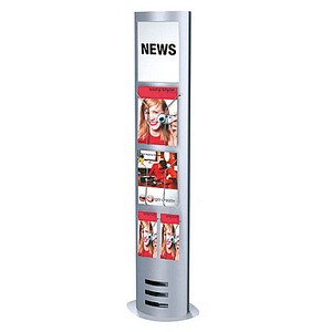 Kerkmann Infosäule ohne Fächer silber DIN A4 keine Fächer Kerkmann Infosäule ohne Fächer silber DIN A4 keine Fächer