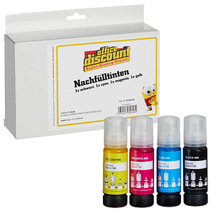 4250073826489 -  schwarz cyan magenta gelb Tintenflaschen kompatibel zu EPSON 102 (T03R640) 4er-Set