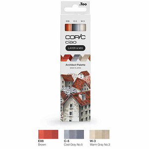 4013695266756 - COPIC Ciao Architect Palette Layoutmarker-Set farbsortiert 10 + 60 mm 4013695266756 COPIC 3 Stück 4013695266756 - COPIC Ciao Architect Palette Layoutmarker-Set farbsortiert 10 + 60 mm 4013695266756 COPIC 3 Stück
