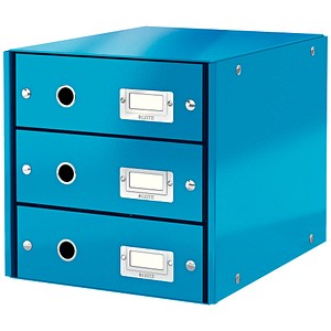 4002432103904 - Schubladenbox Click&Store 6048-00-36 blau blau metallic 3 Schubladen geschlossen 4002432103904 Leitz