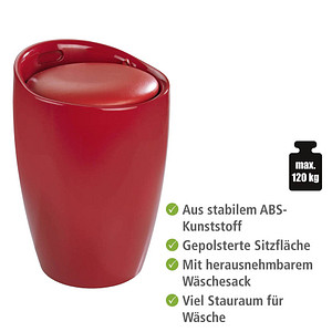 4008838206249 - Badhocker mit Wäschesammler Candy 20624100 rot 4008838206249 WEN 4008838206249 - Badhocker mit Wäschesammler Candy 20624100 rot 4008838206249 WEN