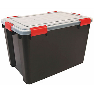 IRIS Ohyama AT-LD BkR/C/D.Red Aufbewahrungsbox 70,0 l schwarz, transparent, rot 29,0 x 59,0 x 38,0 cm