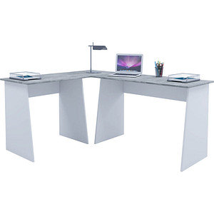 4051814354885 - Computertisch Eckschreibtisch Maße Gesamtset ca H 74 x B 135 x T 105 cm stylische Seitenteile Schreibtisch – Masola