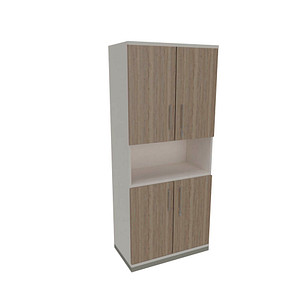 4260649684115 - Regalschrank Oldenburg 4260649684115 weiß eiche natur  4 Fachböden 800 cm 442 cm