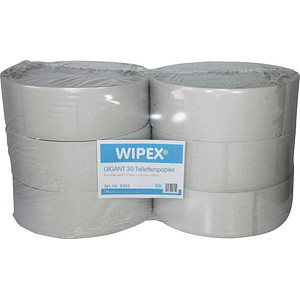 4250139207252 - WIPEX® Jumbo-Toilettenpapier Gigant 30 1-lagig Recyclingpapier 6 Rollen