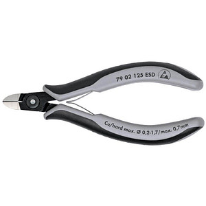 KNIPEX ESD runder Kopf, sehr kleine Facette 79 02 125 Elektronik-Seitenschneider