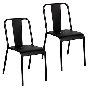 3660141962772 - meet by Paperflow Outdoorstuhl ARTY stapelbar Stahl verzinkt matt schwarz 2er-Set