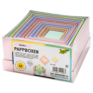 12 folia PASTELL Geschenkboxen-Set bunt