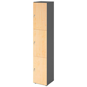 4032062313954 - HAMMERBACHER Schließfachschrank grafit ahorn V264L3 G 3 DS 3 Schließfächer 400 x 420 x 2156 cm