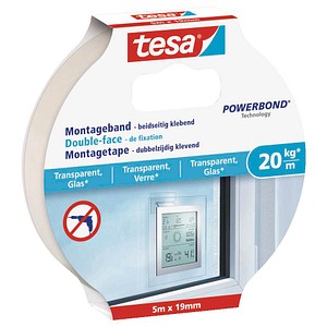 4042448340290 - Montageband für transparente oberflächen und glas 5M x 19MM - Tesa